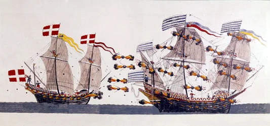 Seeschlacht während des Nordischen Siebenjährigen Krieges